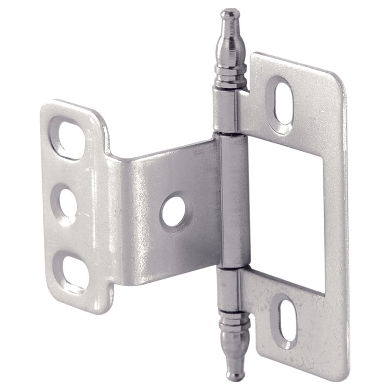 Non-Mortise Partial Wrap Hinge with Minaret Finial in Matte Nickel Finish